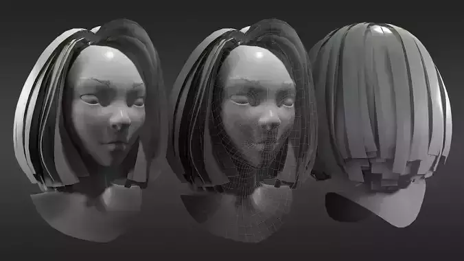 Stylized Asian Female Head