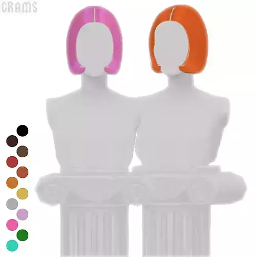 French Hair Low-poly 3D model
