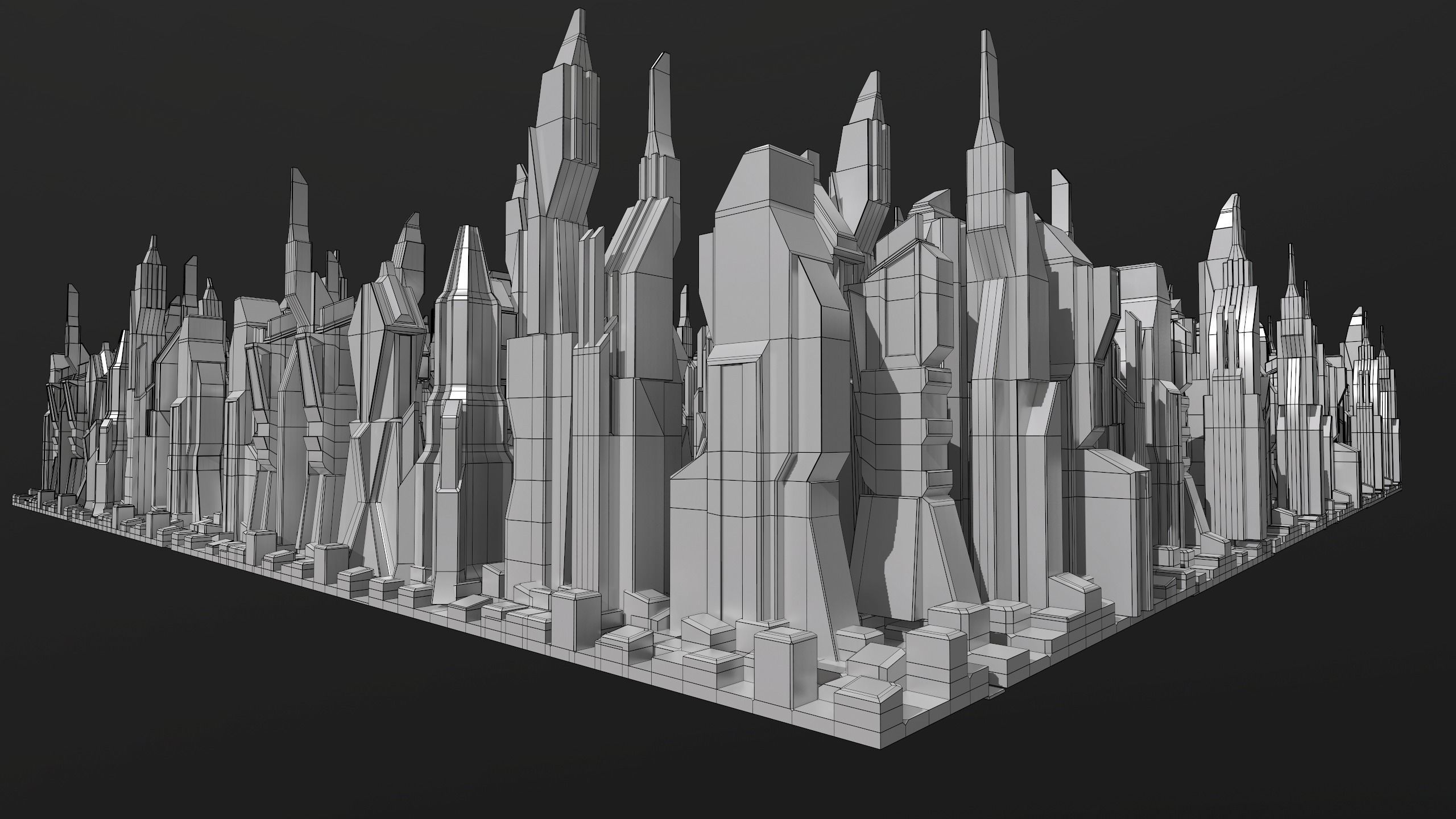 24 Sci-Fi Buildings  Low-poly 3D model_12