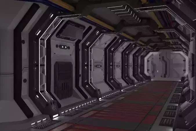 Sci-Fi Corridor Set 1 3D model