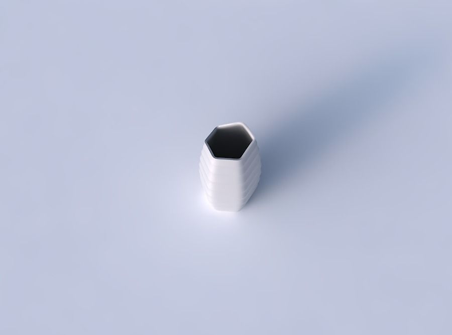 Vase arc hexagon with small horizontal sections 3D print model_2