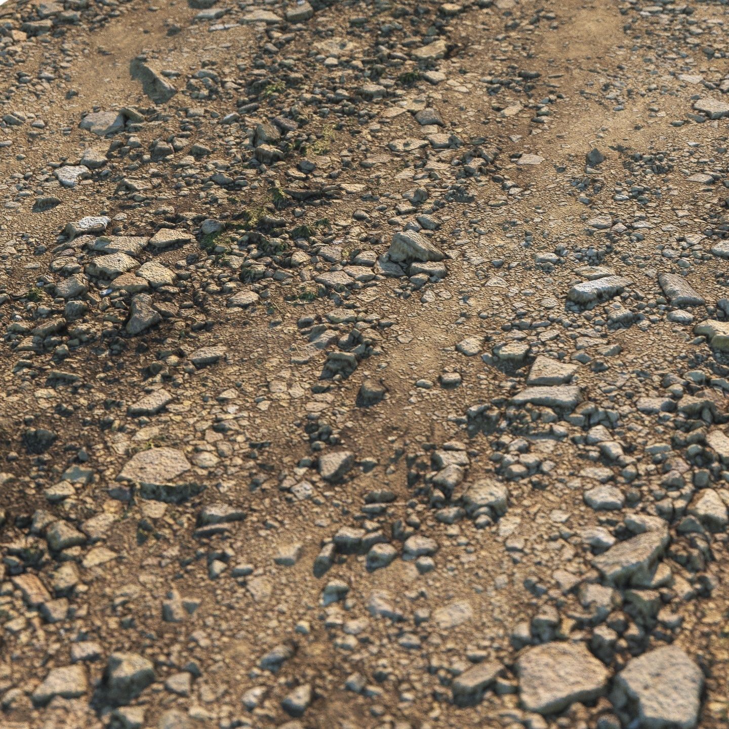 Rocky narrow road material Low-poly 3D model_6