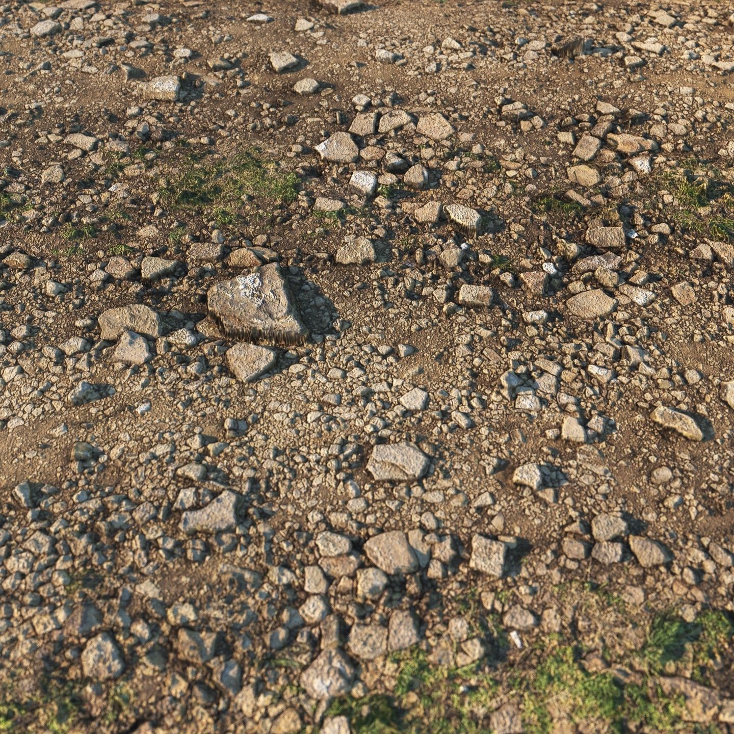 Rocky narrow road material Low-poly 3D model_7