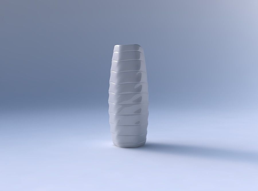 Vase arc hexagon with smooth horizontal dents 2 3D print model_4