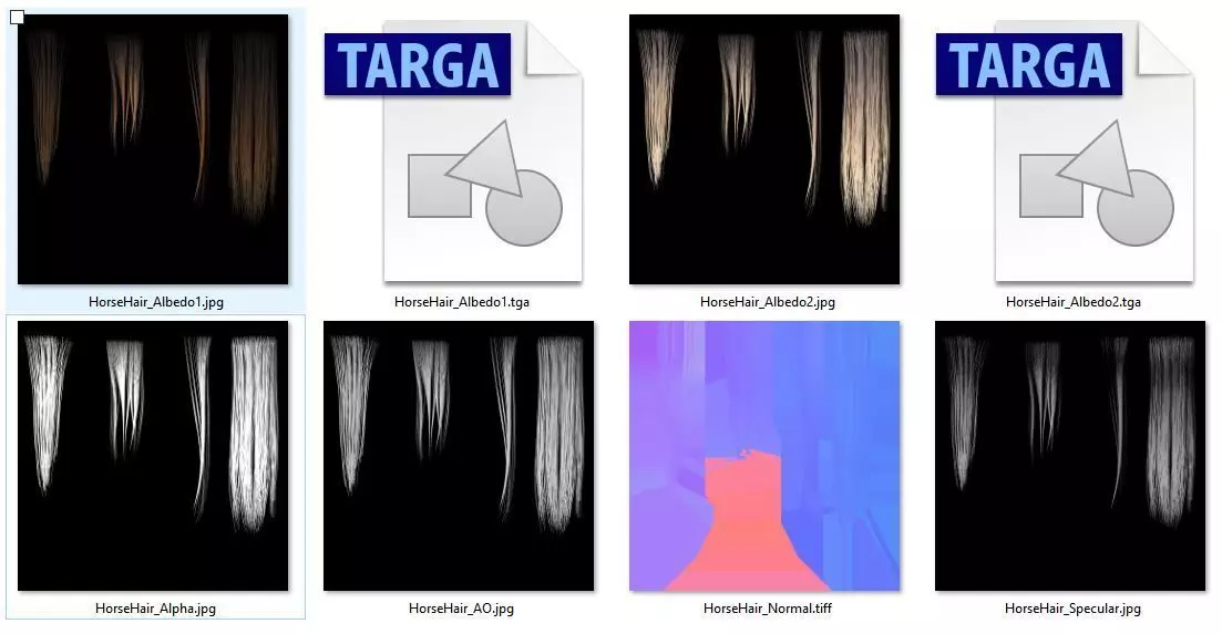 Horse Hair Texture 3D model_0