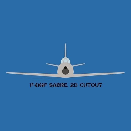 F-86F Sabre 2D Cutout Low-poly 3D model