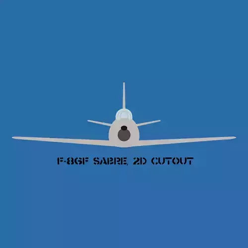 F-86F Sabre 2D Cutout Low-poly 3D model