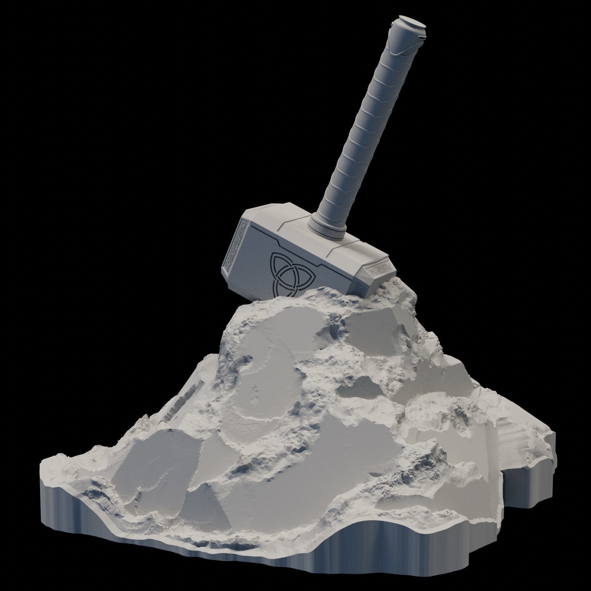 Mjolnir 3D print model_3