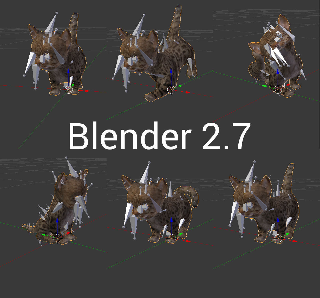 Cute Cartoon Cat Animated Low-poly 3D model_17