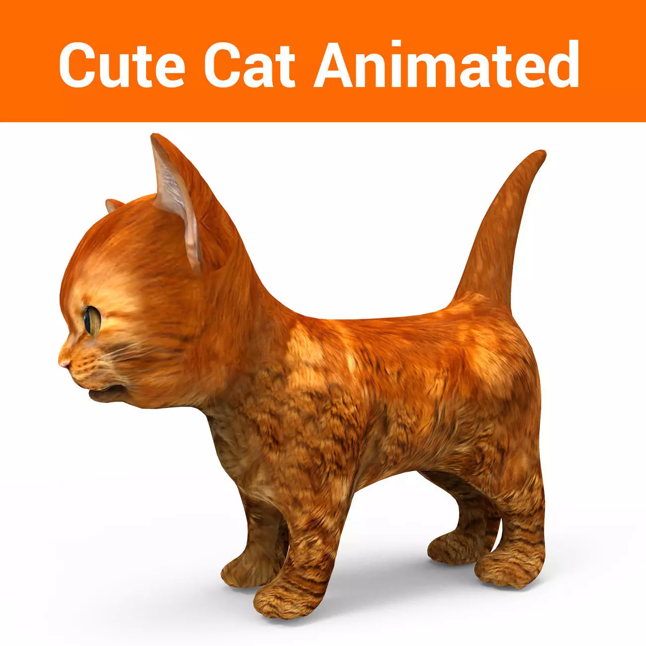 3D Cat Animated Low-poly 3D model_0