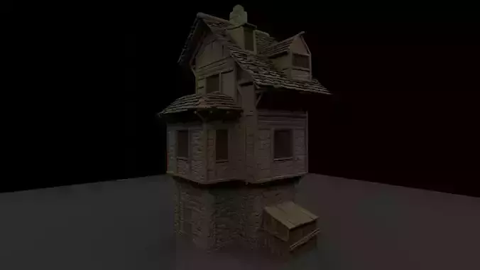 Detailed Medieval Building 7 Low-poly 3D model