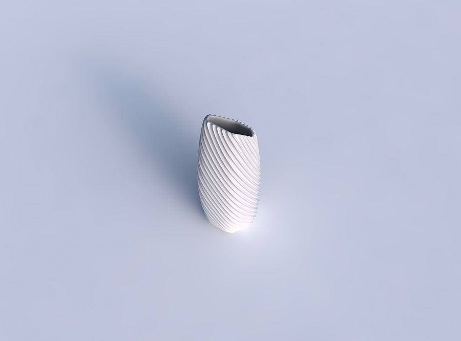 Vase bent hexagon with bent extruded lines 2 3D print model_1