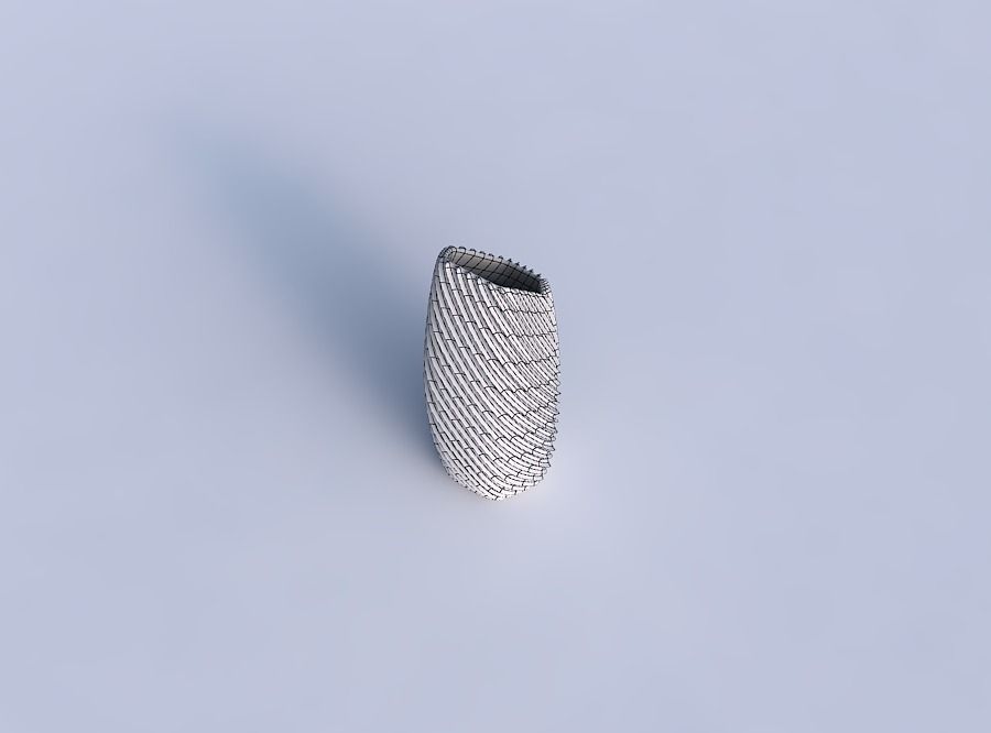 Vase bent hexagon with bent extruded lines 2 3D print model_6