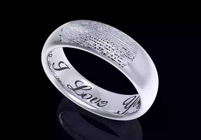 Fingerprint Men Ring  With Inside Engraved Model- CC97-M