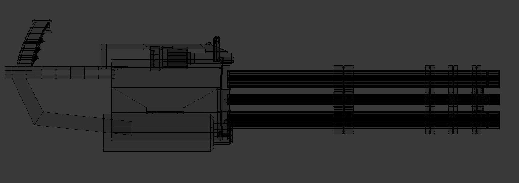 Minigun Low-poly 3D model_9