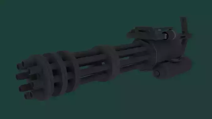 Minigun Low-poly 3D model