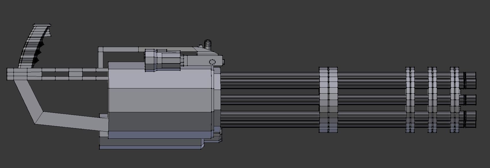 Minigun Low-poly 3D model_6