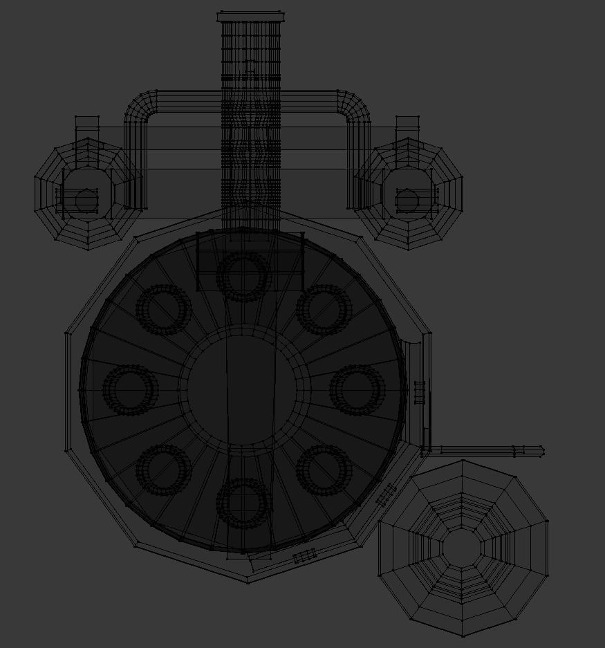Minigun Low-poly 3D model_10