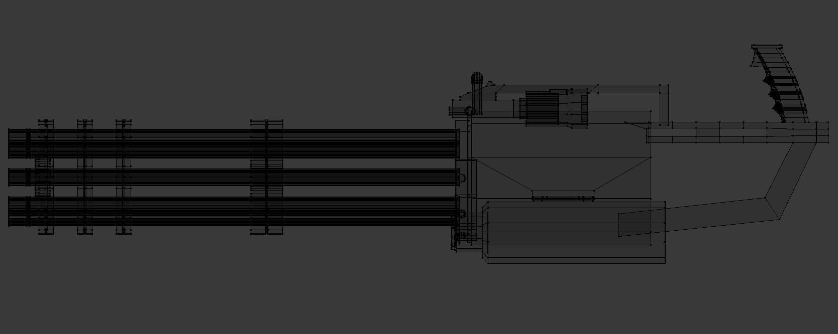 Minigun Low-poly 3D model_11