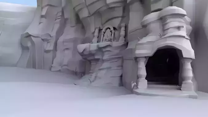 Ancient Caves rocky Mountain 3D model