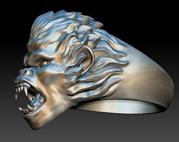 head monkey ring Zodiac 3D print model