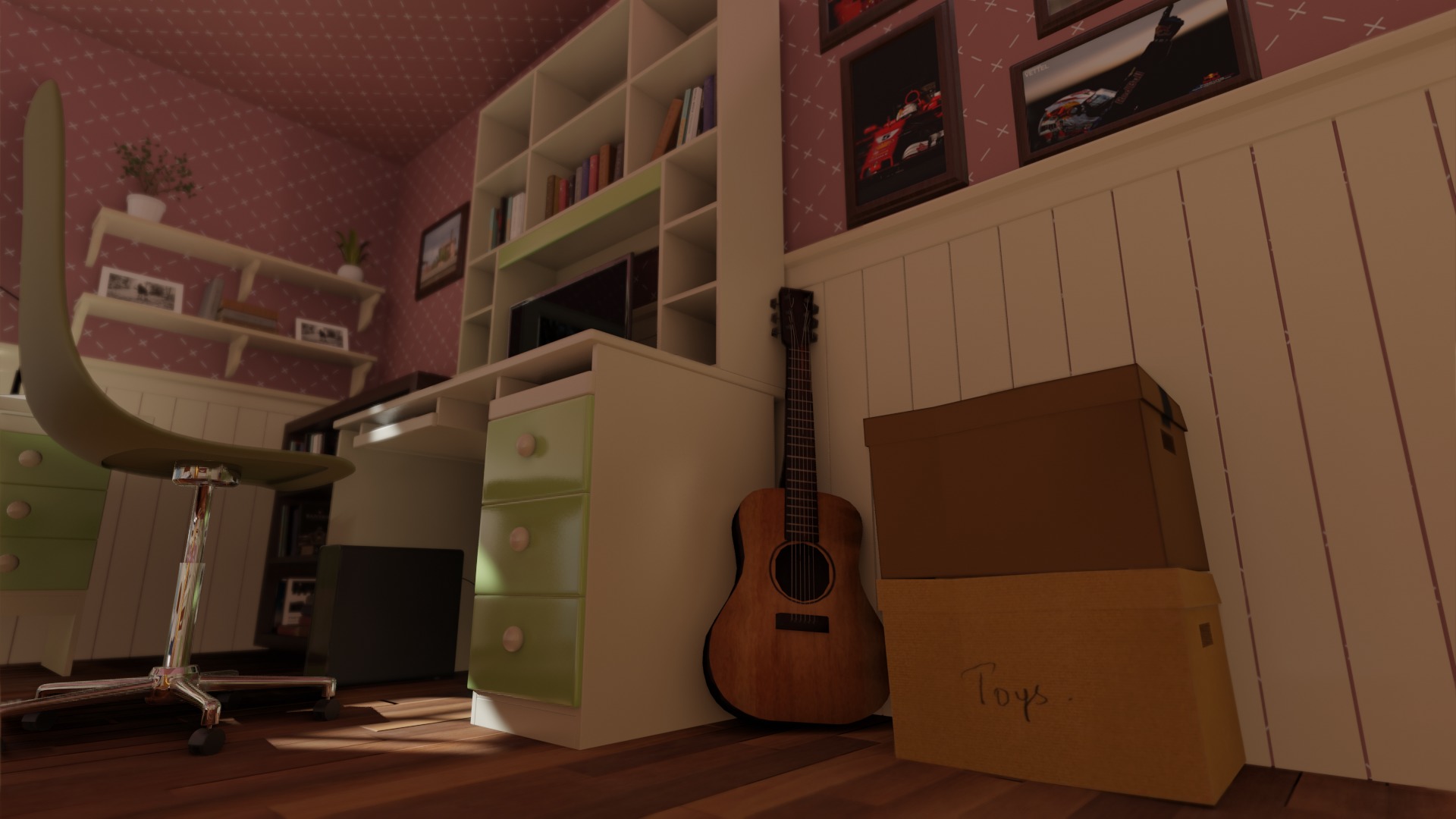 Cartoon Bedroom 3D model_8