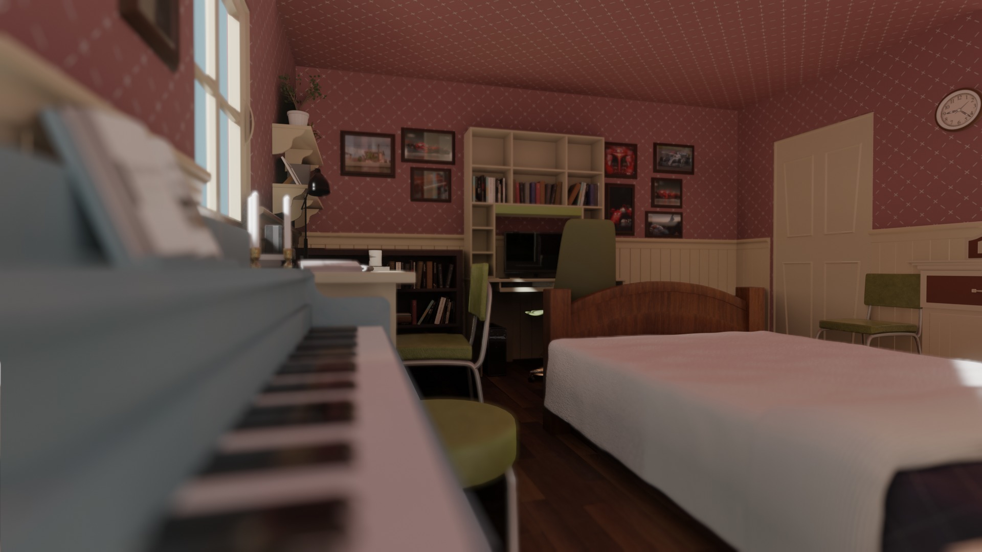 Cartoon Bedroom 3D model_9