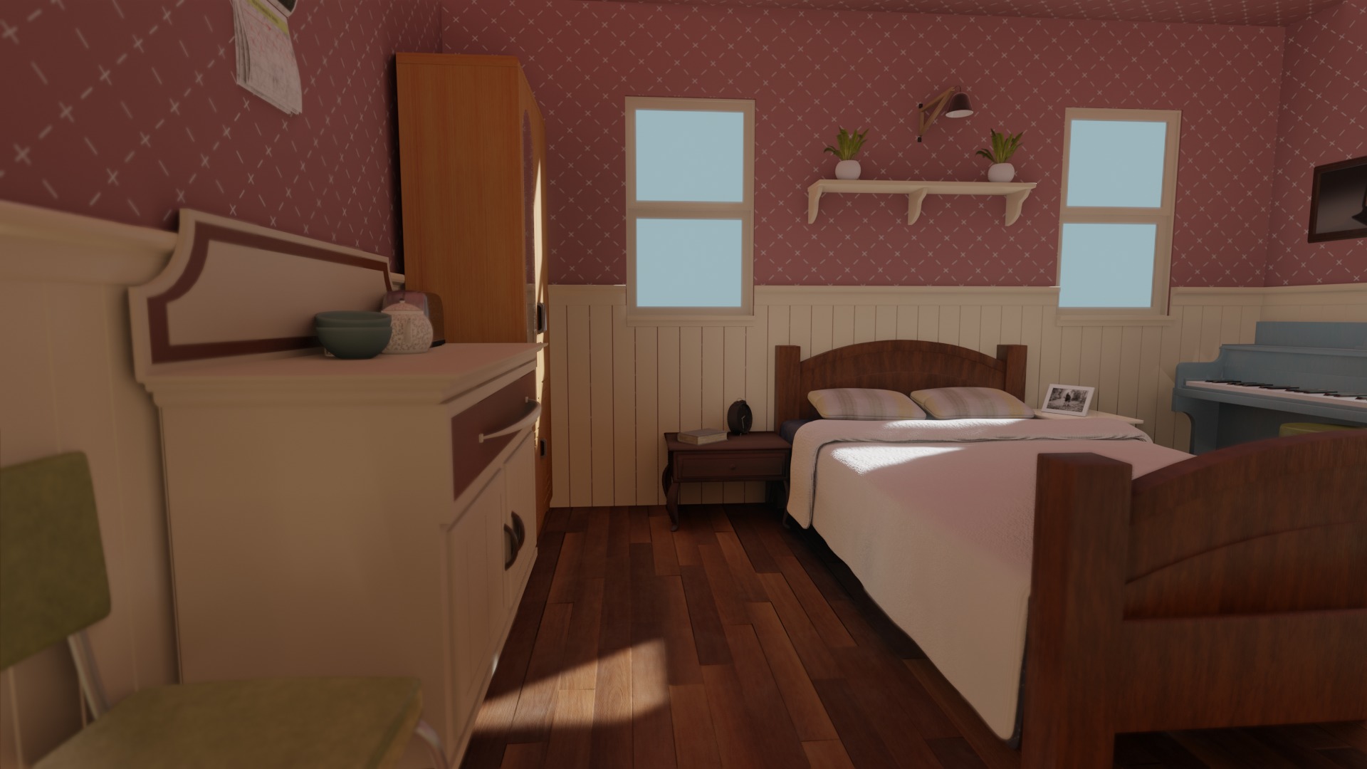 Cartoon Bedroom 3D model_15