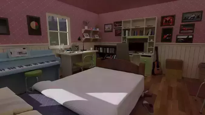 Cartoon Bedroom 3D model
