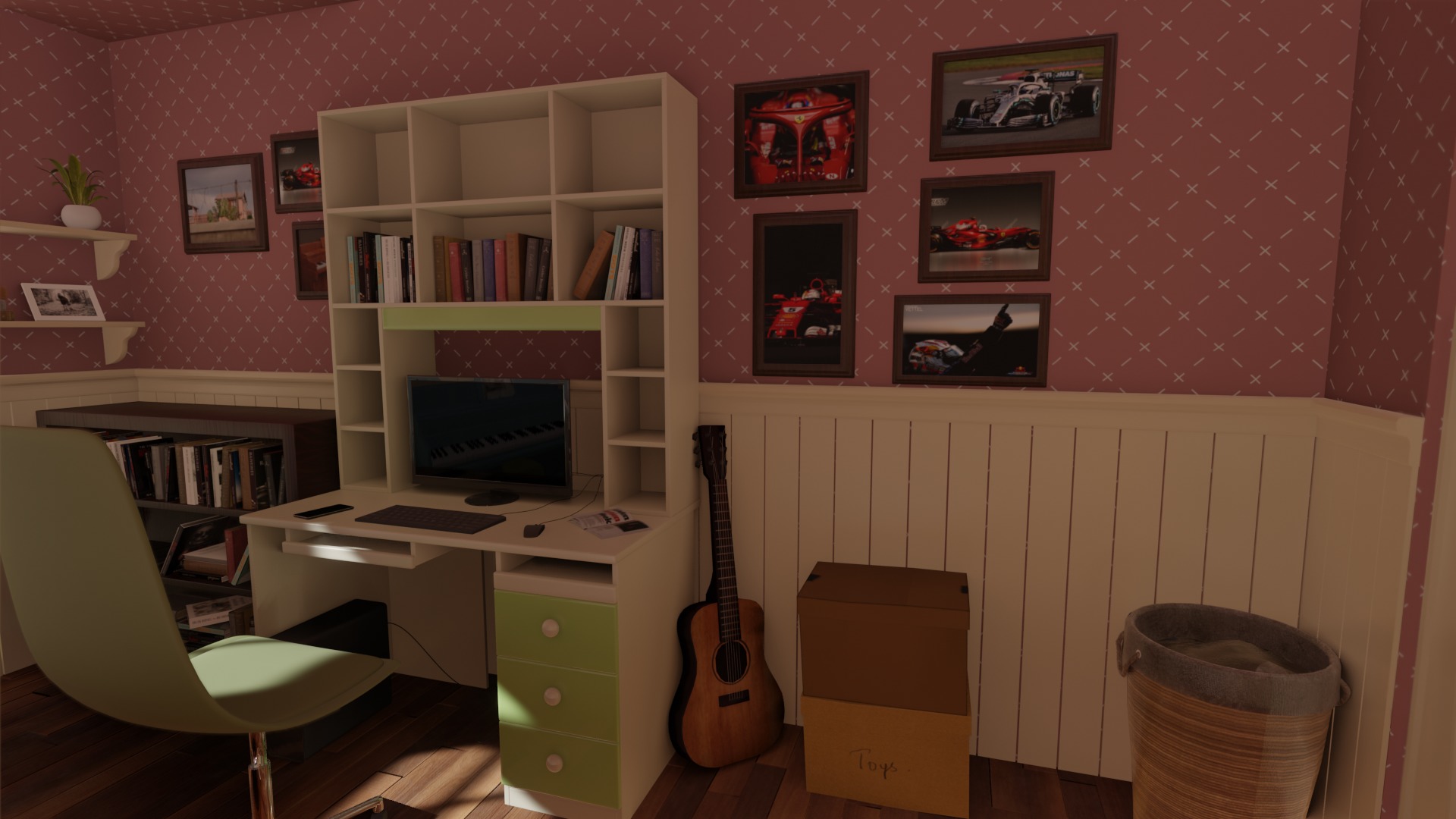 Cartoon Bedroom 3D model_5