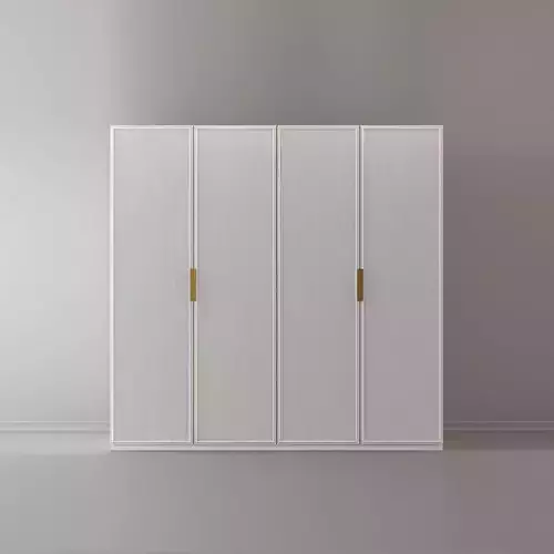 Cabinet wardrobe with gold handles