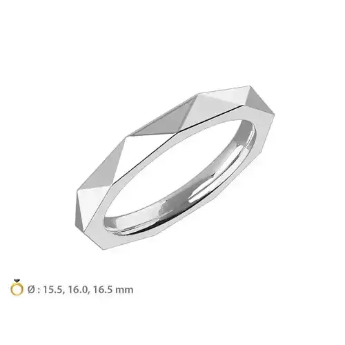 N116 Geometric style wedding ring