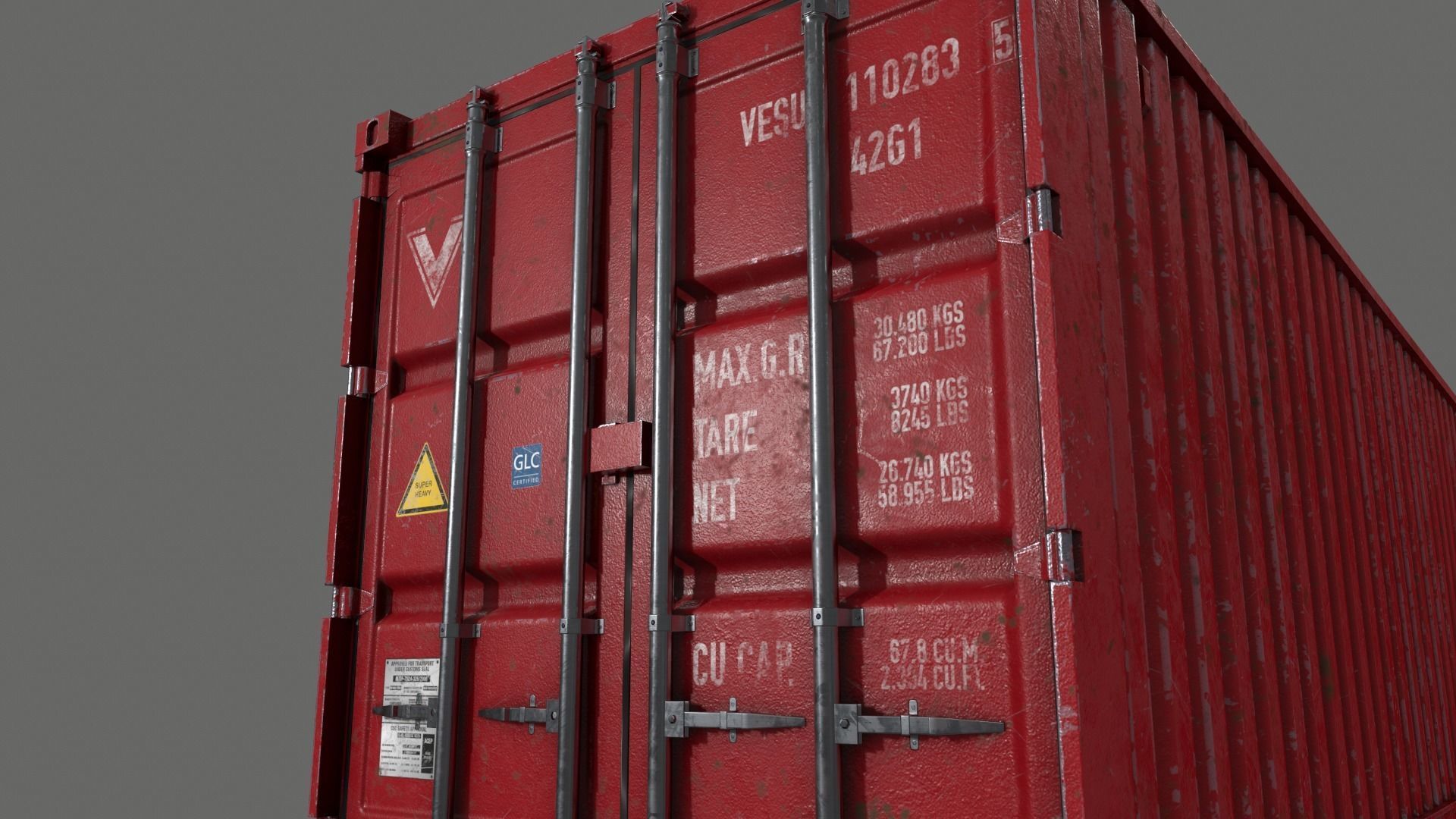 PBR 40 ft Shipping Cargo Container - Multi color Pack 3D Model Collection_104