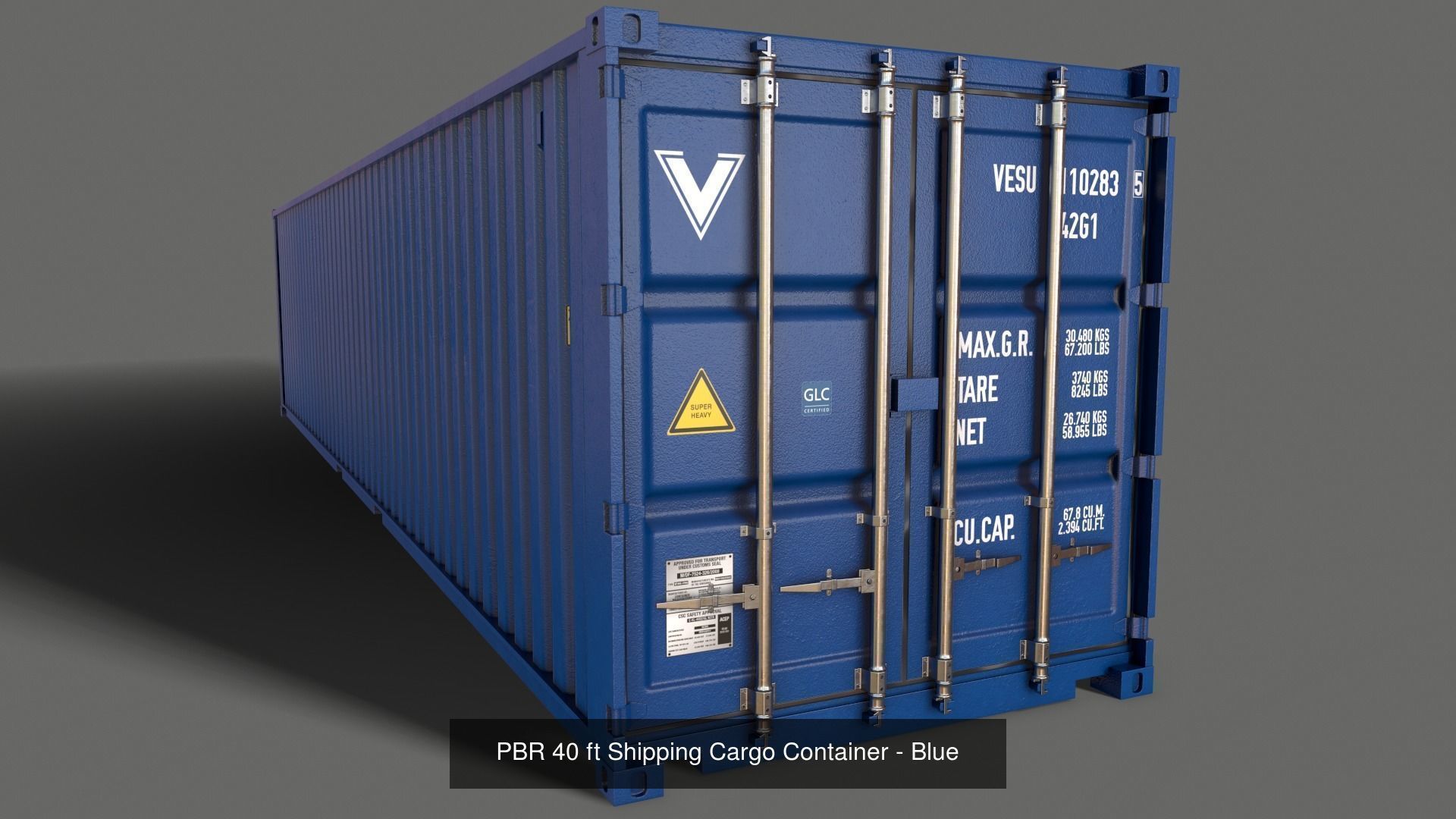 PBR 40 ft Shipping Cargo Container - Multi color Pack 3D Model Collection_22