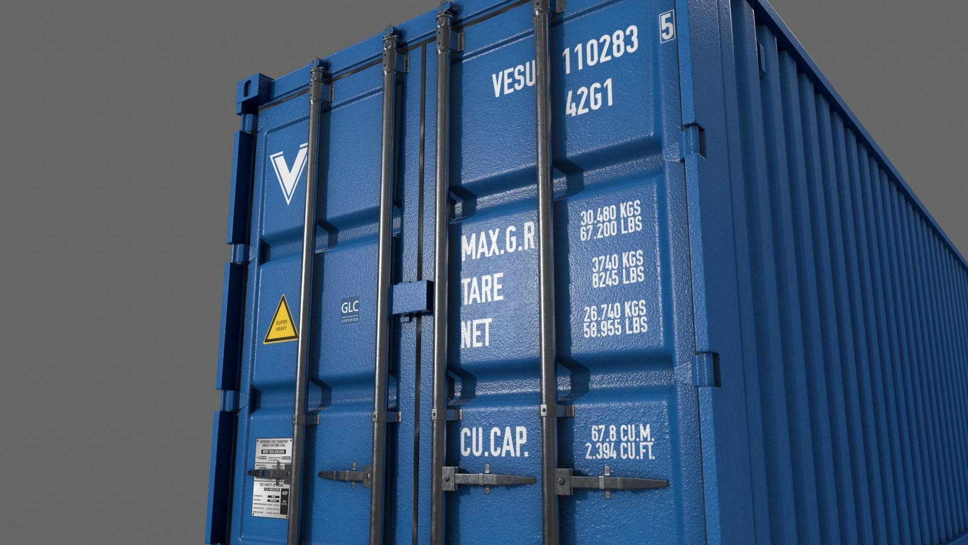PBR 40 ft Shipping Cargo Container - Multi color Pack 3D Model Collection_97