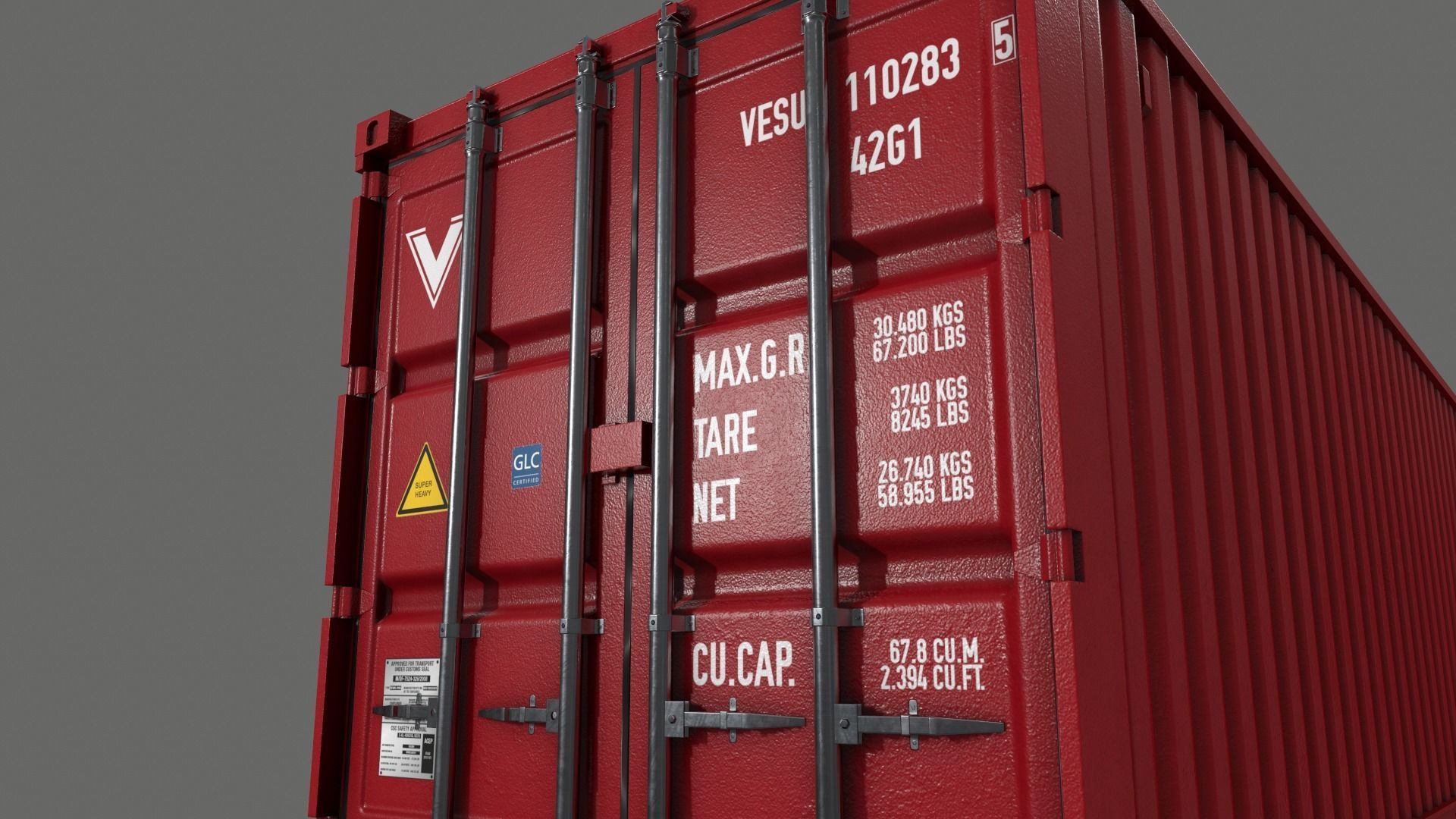 PBR 40 ft Shipping Cargo Container - Multi color Pack 3D Model Collection_103