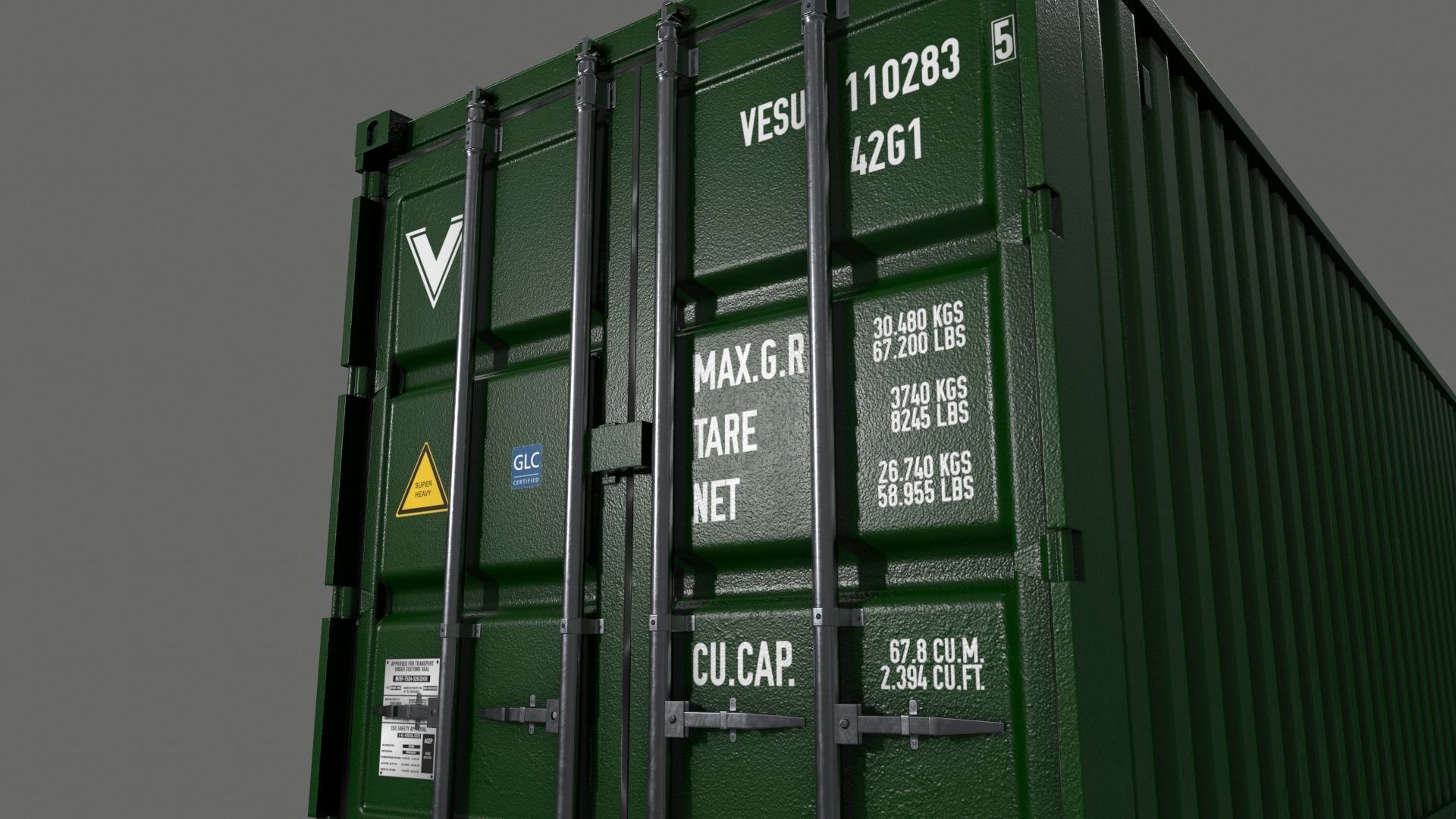 PBR 40 ft Shipping Cargo Container - Multi color Pack 3D Model Collection_112