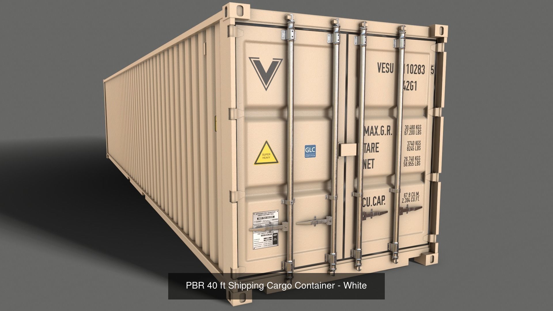 PBR 40 ft Shipping Cargo Container - Multi color Pack 3D Model Collection_30