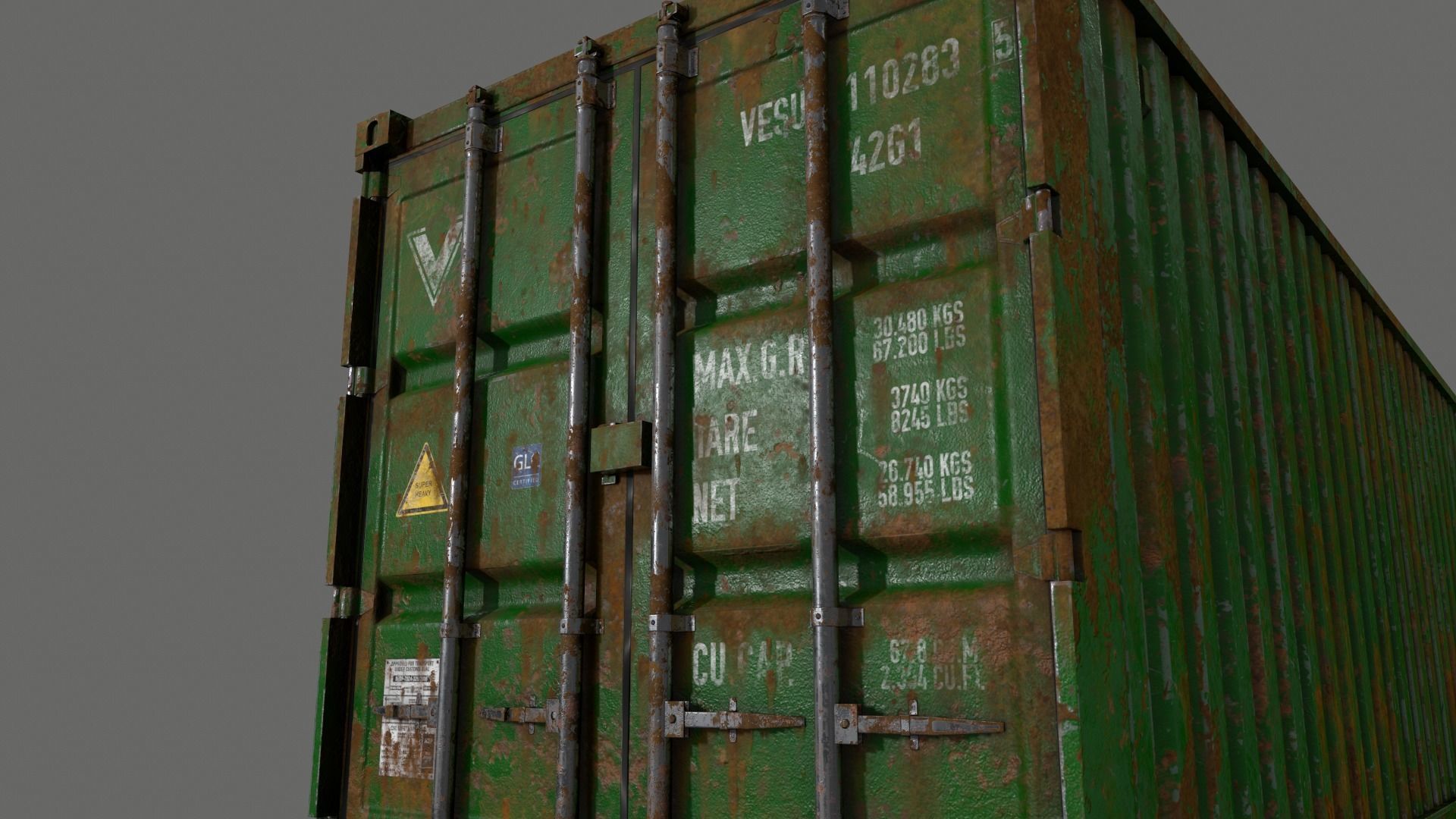 PBR 40 ft Shipping Cargo Container - Multi color Pack 3D Model Collection_108