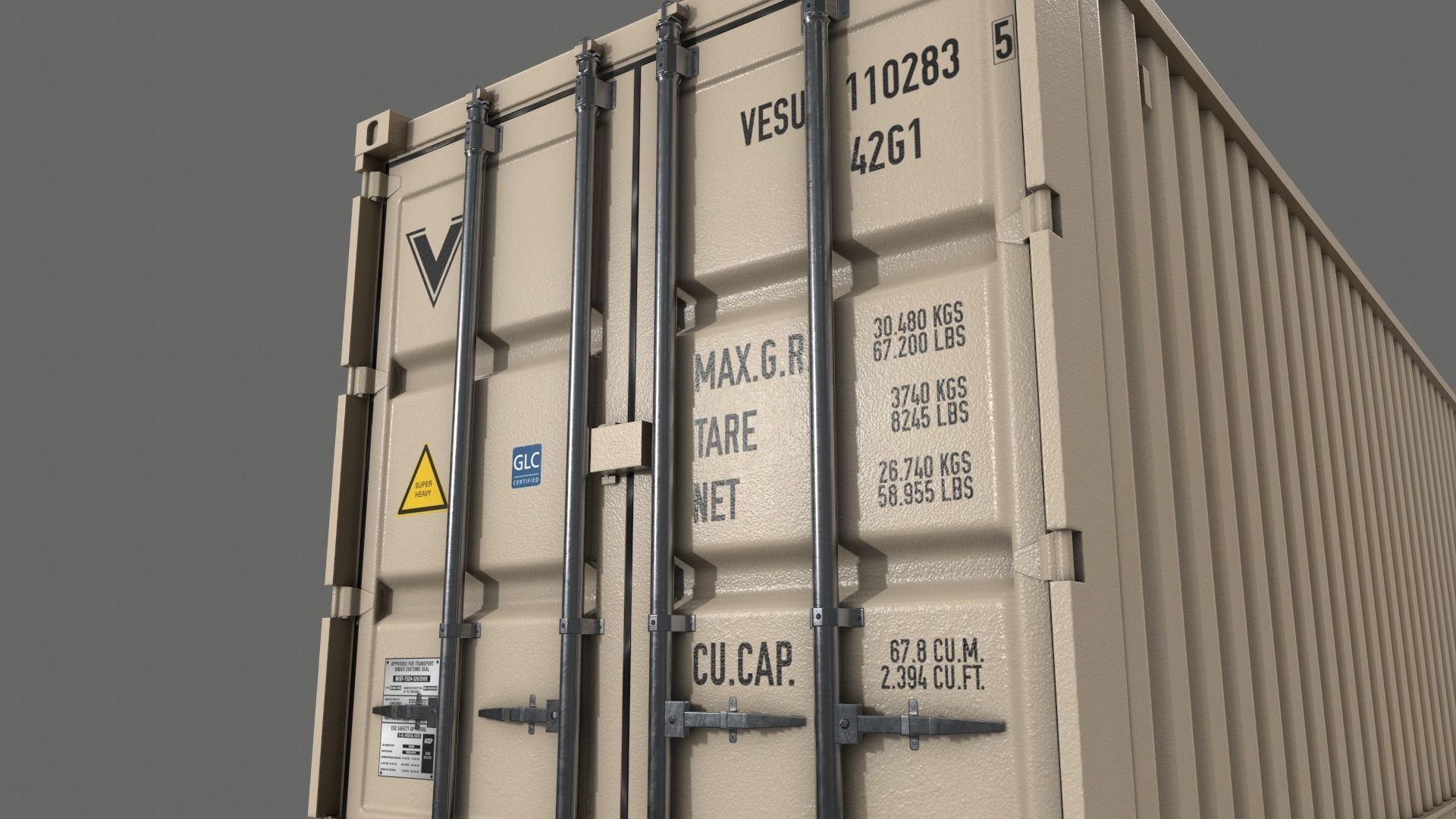 PBR 40 ft Shipping Cargo Container - Multi color Pack 3D Model Collection_118