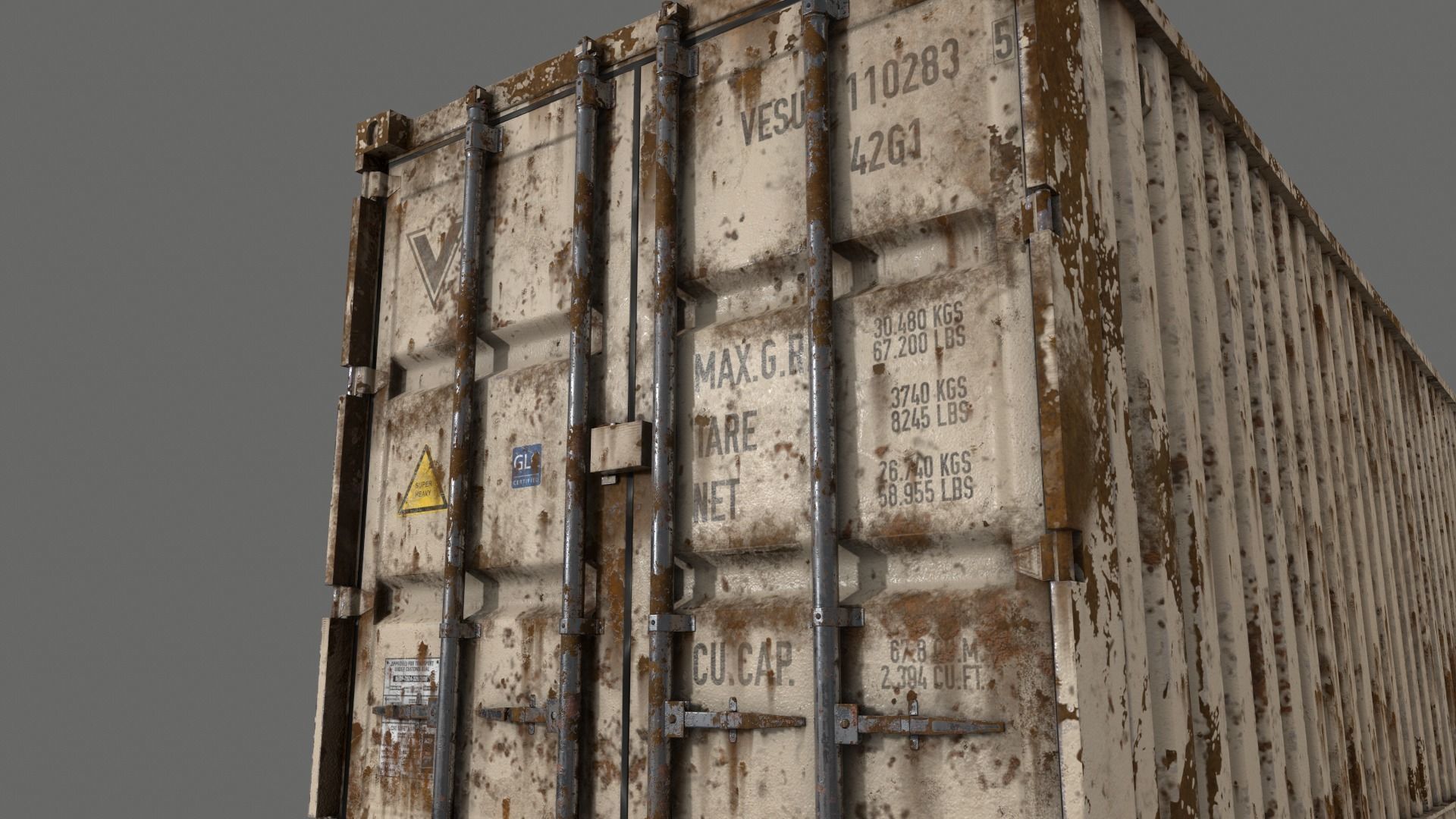 PBR 40 ft Shipping Cargo Container - Multi color Pack 3D Model Collection_120