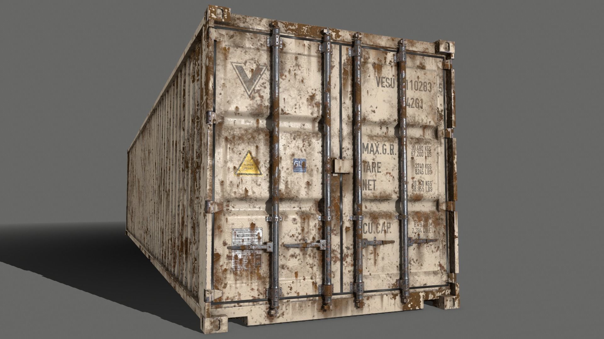PBR 40 ft Shipping Cargo Container - Multi color Pack 3D Model Collection_130