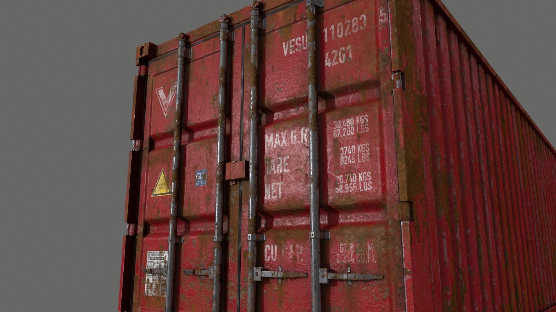 PBR 40 ft Shipping Cargo Container - Multi color Pack 3D Model Collection_105