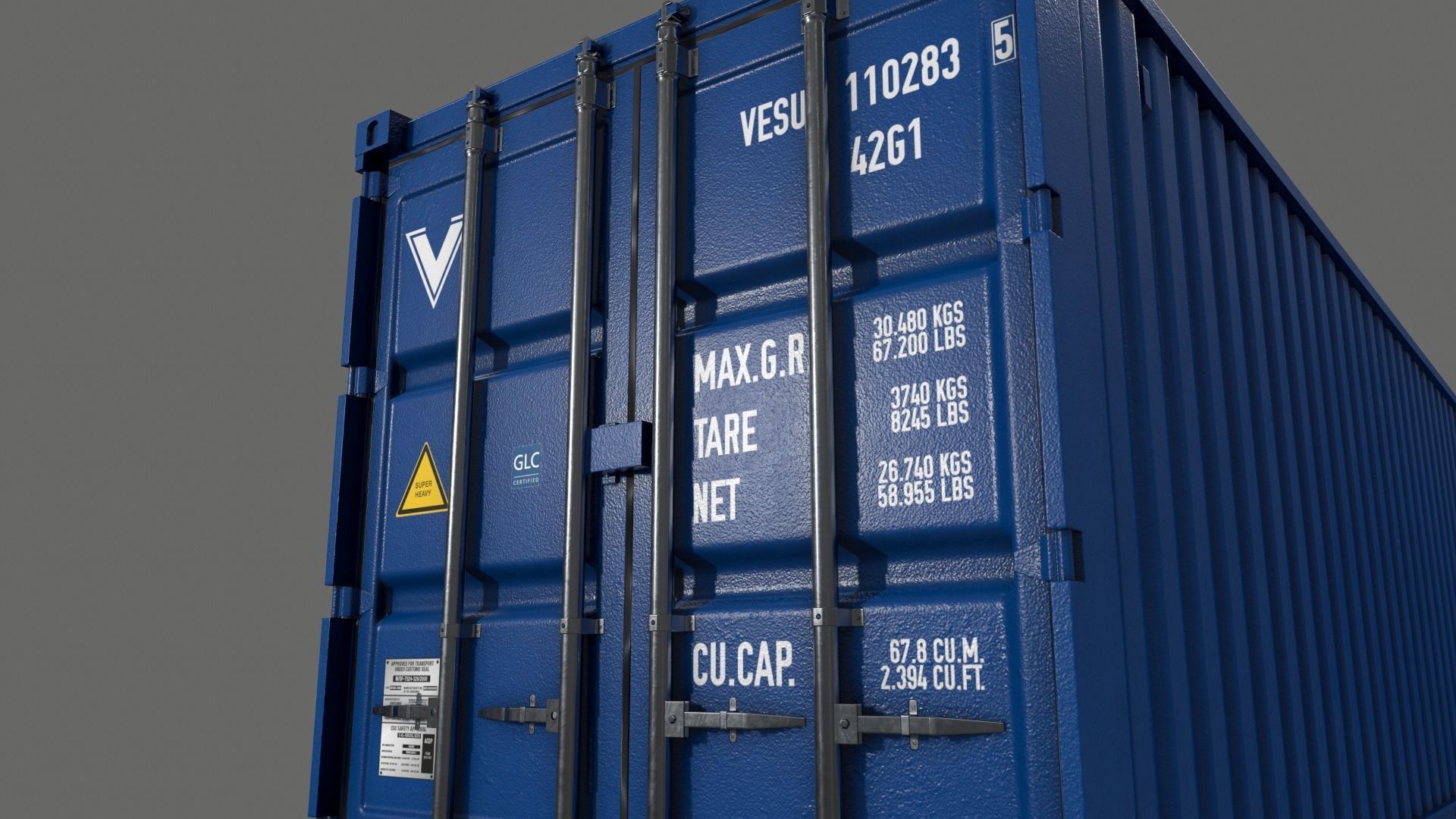 PBR 40 ft Shipping Cargo Container - Multi color Pack 3D Model Collection_94
