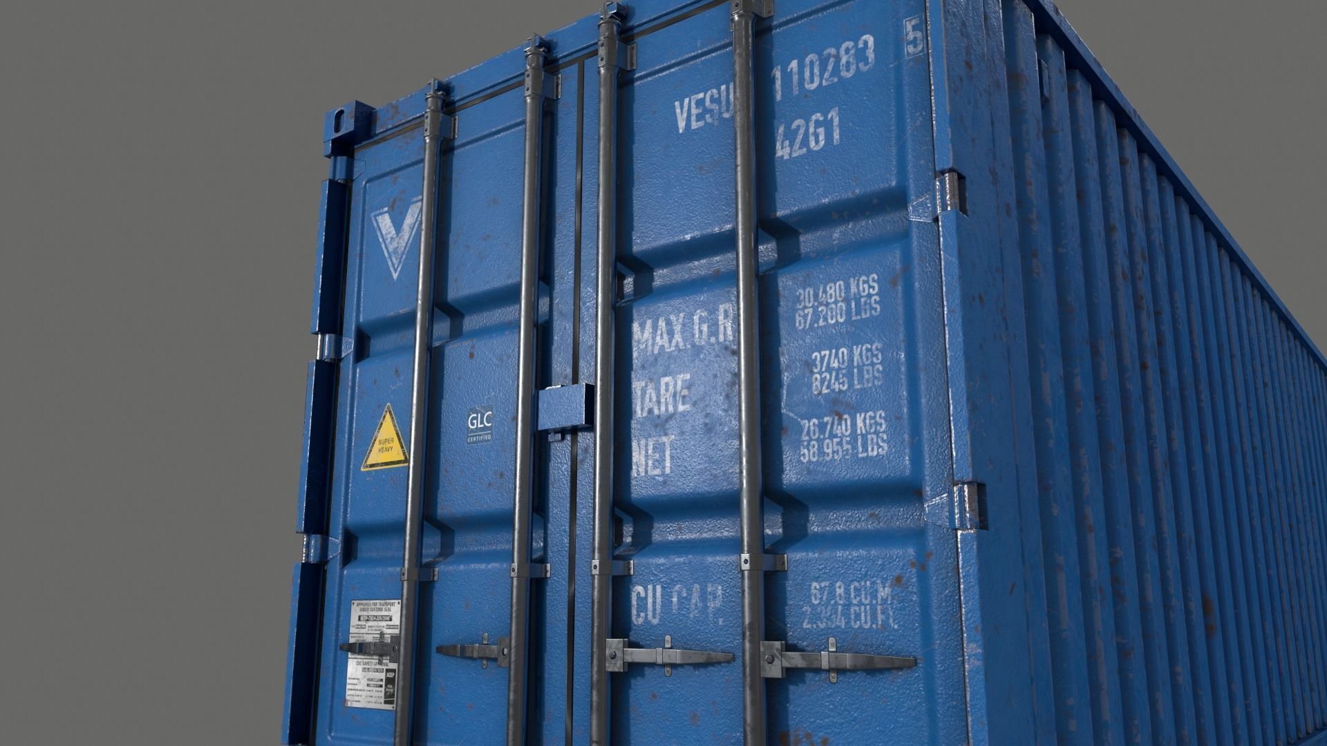 PBR 40 ft Shipping Cargo Container - Multi color Pack 3D Model Collection_98