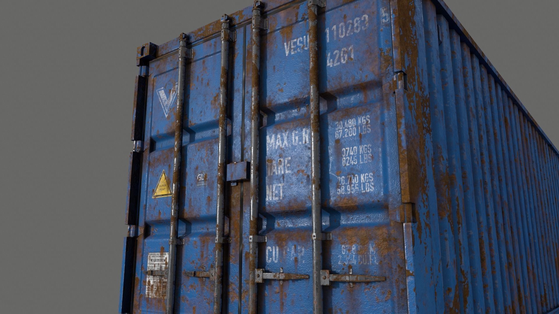 PBR 40 ft Shipping Cargo Container - Multi color Pack 3D Model Collection_99