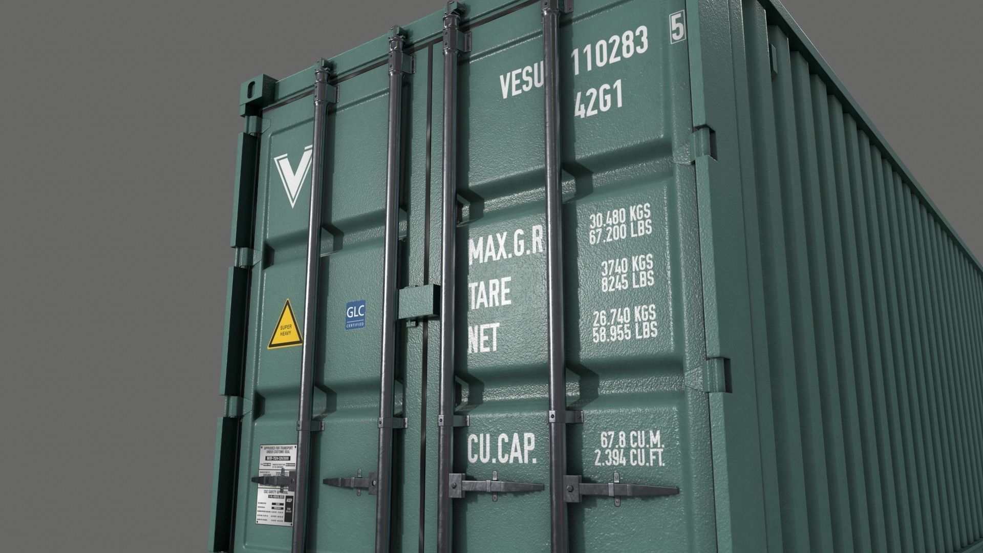 PBR 40 ft Shipping Cargo Container - Multi color Pack 3D Model Collection_109