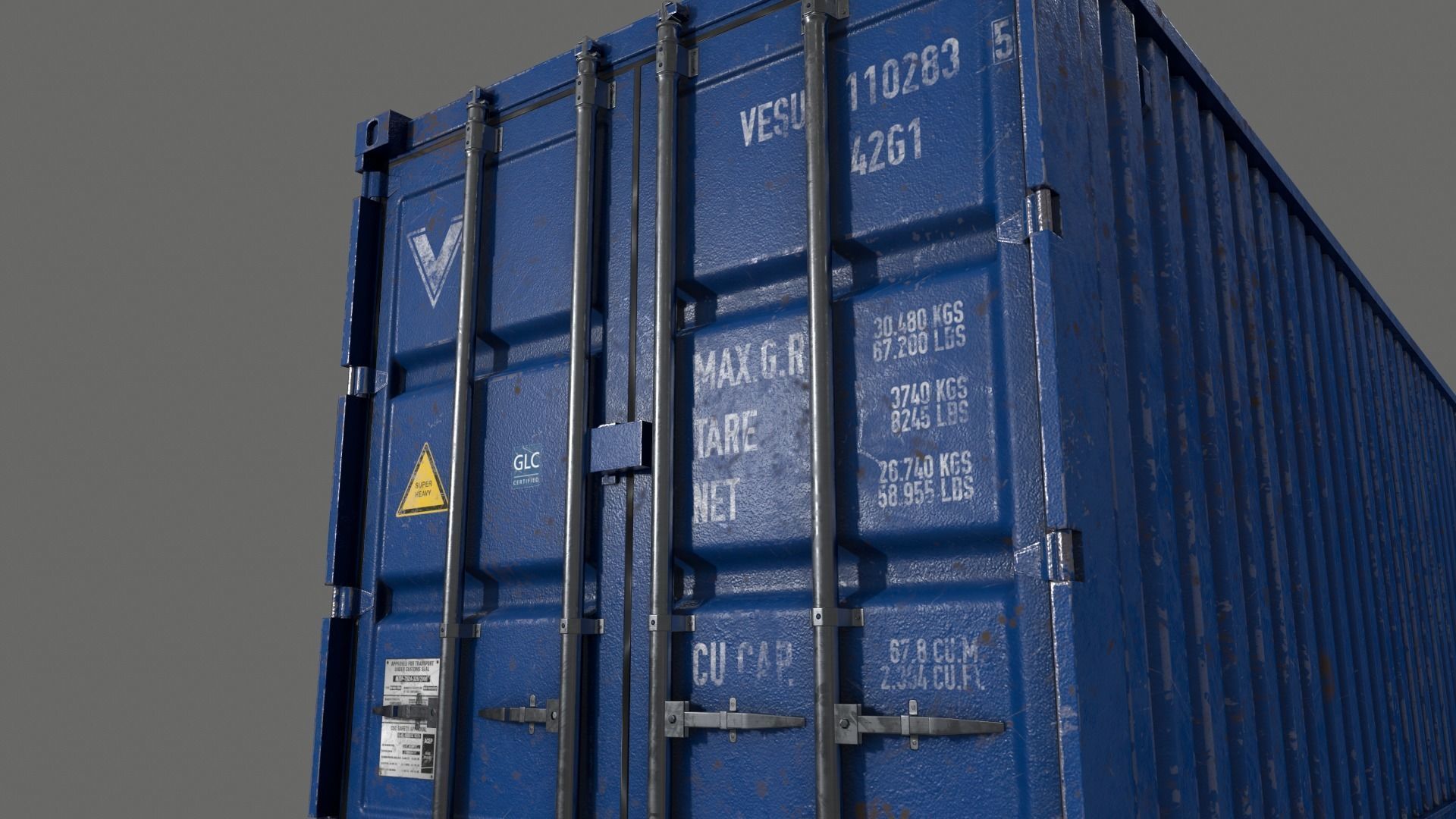 PBR 40 ft Shipping Cargo Container - Multi color Pack 3D Model Collection_95