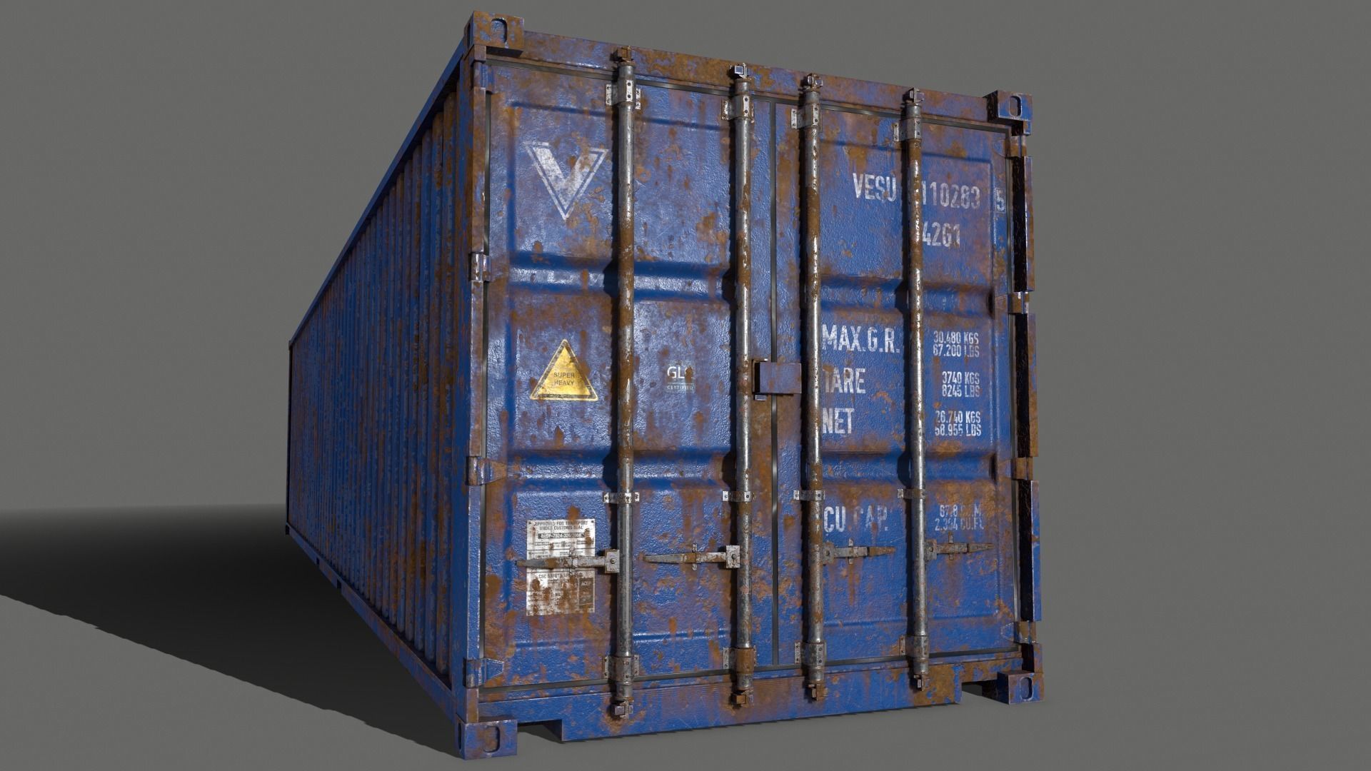 PBR 40 ft Shipping Cargo Container - Multi color Pack 3D Model Collection_122
