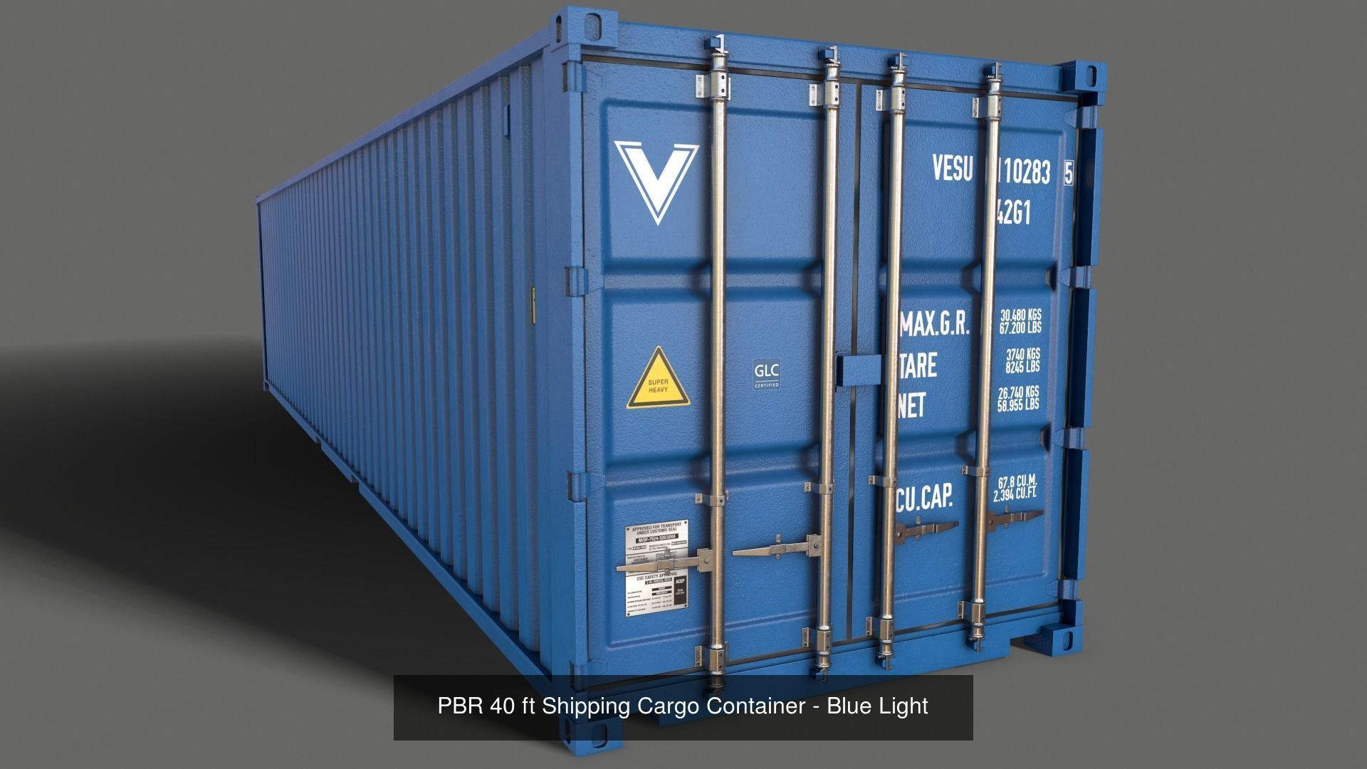 PBR 40 ft Shipping Cargo Container - Multi color Pack 3D Model Collection_24